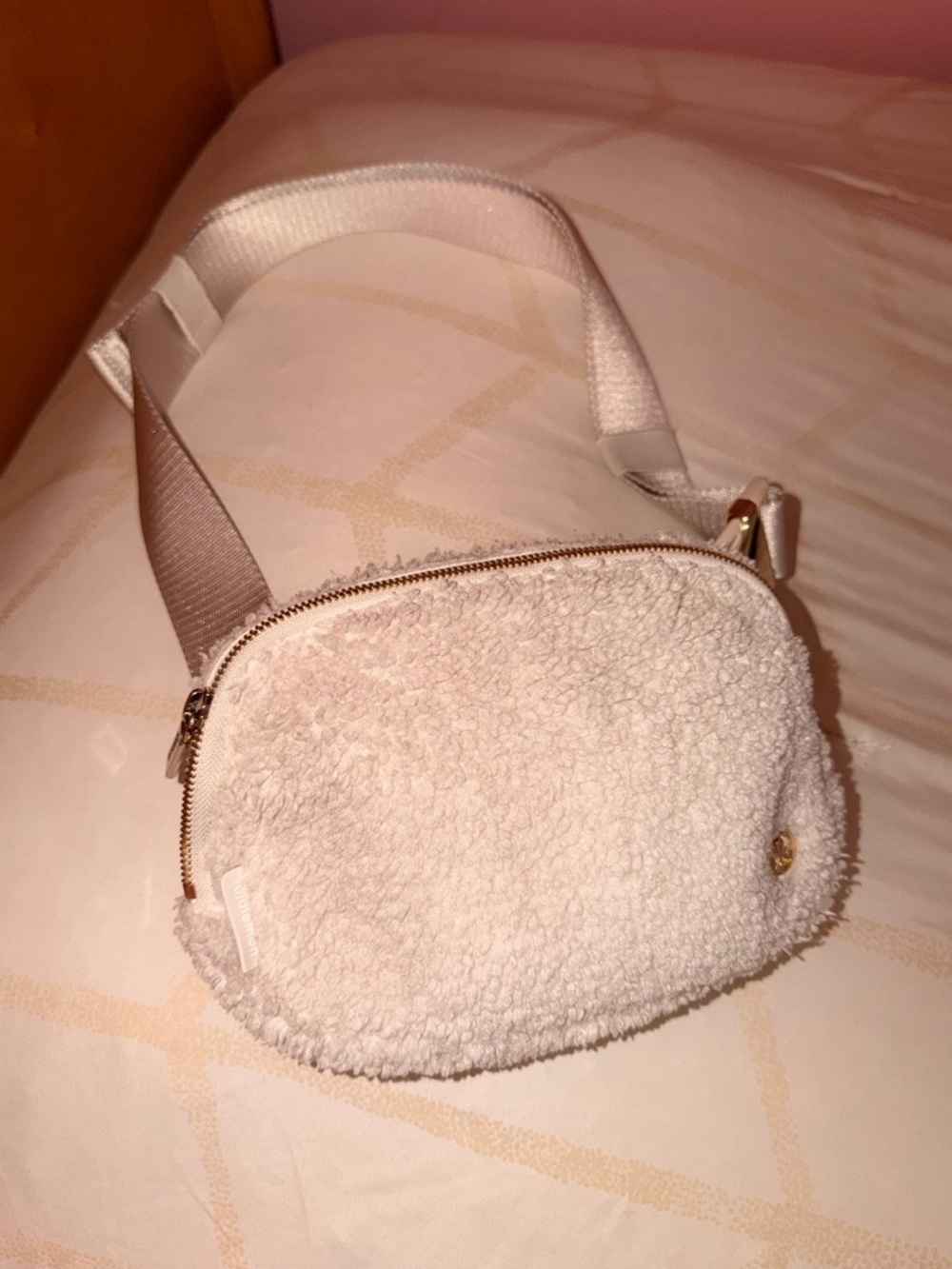 Lululemon Cozy Cream Sherpa Crossbody Bag for Women